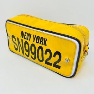 Vintage 90s Yellow Vinyl NYC License Plate Purse
